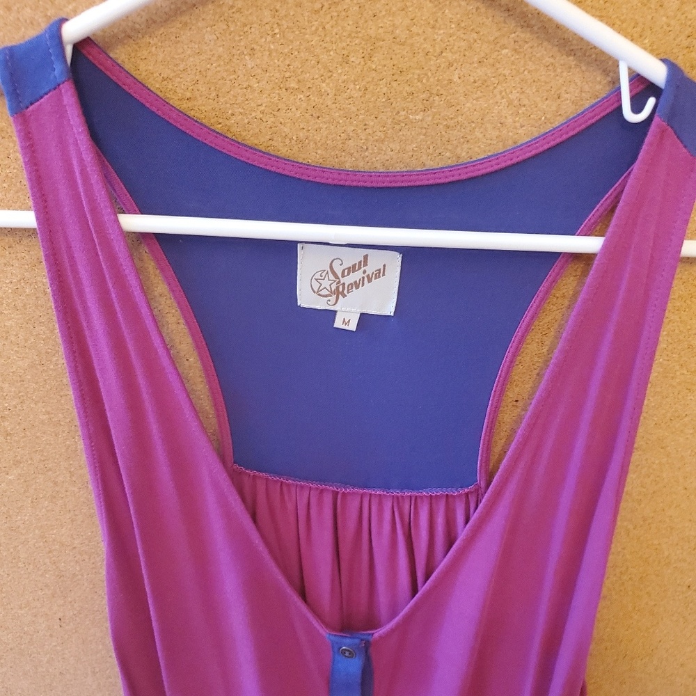 Pink/purple Racerback, Button-up Tank - Picture 4 of 5